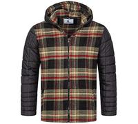 Rock Creek Herren Übergangsjacke Karierte Flanelljacke Gefüttert Holzfällerjacke Holzfällerhemd Kragen Steppjacke Kariert Thermojacke H-265 Dunkelgrün 5XL