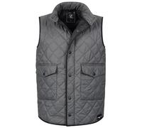 Rock Creek Herren Weste Steppweste Übergangsweste Leicht Herrenweste Frauen Westen Stepp Westen mit Kapuze Daunenweste Thermoweste H-352 Dunkelgrau L