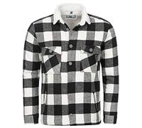 Rock Creek Herren Winterjacke Karierte Flanelljacke Gefüttert Holzfällerjacke Holzfällerhemd Kragen Teddyfutter Kariert Thermojacke H-264 Weiß 3XL