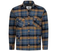 Rock Creek Herren Winterjacke Karierte Flanelljacke Gefüttert Holzfällerjacke Holzfällerhemd Kragen Übergangsjacke Kariert Thermojacke H-337 Blau L