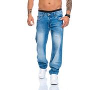 Rock Creek Herren Jeans Comfort Fit Blau RC-2009 : Hosengröße - W34, Schrittlänge - 36 in