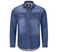 Rock Creek Jeanshemd Herren Denim Langarm H-419 Blau M