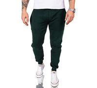 Rock Creek Jogginghose Herren Jogger Hose Jungen Slim Fit Freizeithose Männerhose Trainingshose Trousers Sporthose Fitness Jogg mit Reißverschluss H-252 Flaschengrün M