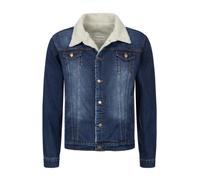 Rock Creek Herren Jeansjacke Winterjacke Teddyfutter Herrenjacke Herren Winter Jacken Teddyfellkragen Parka Warm Bomberjacke H-217 Dunkelblau 2XL