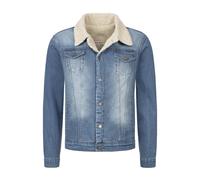 Rock Creek Herren Jeansjacke Winterjacke Teddyfutter Herrenjacke Herren Winter Jacken Teddyfellkragen Parka Warm Bomberjacke H-217 Hellblau 3XL