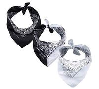ROCK DADDY Estd 2000 ROCK HARD CLOTHING 3er Paisley Bandana Set Schwarz Weiß 55cm x 55cm Halstücher