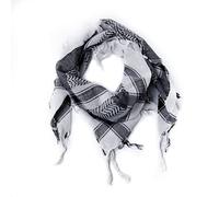 ROCK DADDY Estd 2000 ROCK HARD CLOTHING Halstuch Kopftuch Shemagh Palituch Taktischer Arabischer Arafat Schal Dreieckstuch Palästinenser PLO 100% Baumwolle (Weiß/Schwarz)