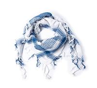 ROCK DADDY Estd 2000 ROCK HARD CLOTHING Halstuch Kopftuch Shemagh Palituch Taktischer Arabischer Arafat Schal Dreieckstuch Palästinenser PLO 100% Baumwolle (Blau/Weiß)