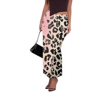 Rock Damen Lang Leopard Bleistiftrock Damen Sommer Maxi Elegant Sommerrock Leicht Luftig Maxirock Mit Schlitz Röcke Frauen Leopardenmuster Skirt Figurbetonter Damenrock Lässiger Leopardenrock