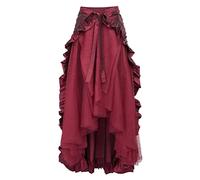 Rock Damen Lang Mittelalter Piraten Rock Hexenrock Damen Faschingskostüme Halloween Cosplay Hexen Rock Mittelalter Kleidung Damen Große Größen Trachtenrock Gothic Winterrock Maxirock Damen