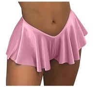 Rock Damen Mini Röcke mit Falten Solide Skirts Faltenrock Mädchen Skater Skirt Kurz Minirock Vintage Kleid Elastisch Dessous Minirock Sexy Kurzer Damen Rock (Pink #1, M)