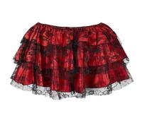 Rock Damen Mini Skirt Lack Kurzer Röcke Retro Burleske Steampunk Spitze Sexy Gothic Mittelalter Kleidung Rot 6XL