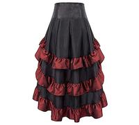 Rock Damen Mittelalter Rock Damen Faschingskostüme Rockabilly Steampunk Rock Unregelmäßiger Rüschen Saum Mittelalter Kleidung Damen Große Größen Trachtenrock A Linien Winterrock Damen Lang