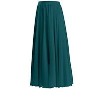 Rock Damen Sommer Lang Sommer Damen Einfarbig Chiffon Rock Damen Hohe Taille Langer Rock Bleistiftrock Mit Spitze (BU1, S)