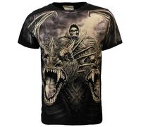 Rock Eagle Biker The Serpent Double Headed Dragon T-Shirt Schwarz/Lila - Offiziell lizenziert M Schwarz