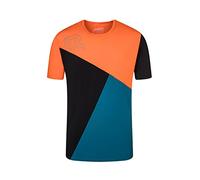 Rock Experience REMT02091 Drum SS T-Shirt Unisex 0208 Caviar+1484 Moroccan Blue+0630 Flame M