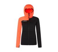Rock Experience REWC02611-C279 Teller Hoodie Woman Fleece Sweatshirt Damen 0208(Caviar)+2151(Fiery Coral) L