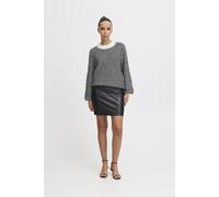 ICHI IHCOMANO Damen Rock Minirock mit Seitenverschuss Kunstlederoptik Slim fit, Größe:40, Farbe:Black (194008)