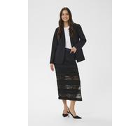 Midirock KAFFE "Rock KAanne", Damen, Gr. XL, schwarz (schwarz deep), Obermaterial: 55% Baumwolle CO. 42% Nylon NY. 3% Elasthan EL., Röcke (59988547-XL) schwarz deep
