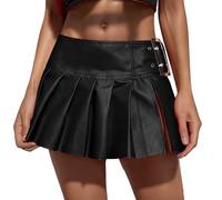 Rock Lederoptik Damen, Lederrock Damen Schwarz Leather Damenrock Kurz Lederoptik Rock A Linie Bodycon Skirt High Waist Kunstleder Partyrock Sexy Bleistiftrock Büro Minirock Elegant Freizeitrock Röcke