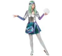 Rock Meerjungfrau lila türkis | Fischschuppen Schuppen Rock kurz | Kostüm Karneval Fasching Damen (DE/NL/SE/PL, Alphanumerisch, XXS, XS, Regular, Regular, blau lila)