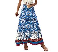 Rock Mit Hose Drunter Rockabilly Trachtenrock Damen Minirock Schwarz Mini Rock Schwarzer Rock Damen Weißer Rock Rock Damen Knielang Satin Rock Damen Lederrock Lang Glitzer Rock(Blau,XL)