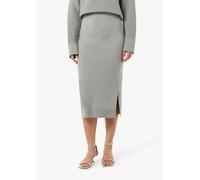 Rock mit seitlichem Schlitz grau 46