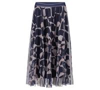 Betty & Co Damen Midirock mit Print 38, Dark Blue/Nature