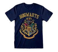 Rock Off Harry Potter Herren Hogwarts Faded Crest T-Shirt Navy