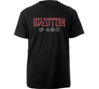 Rock Off Led Zeppelin Unisex T-Shirt Logo & Symbols (size L)