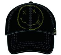 Rock Off Nirvana Herren Smiley Baseball Cap Schwarz, Schwarz, One Size