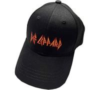 Rock Off officially licensed products Def Leppard Baseball Cap Text Band Logo Nue offiziell Schwarz One Size