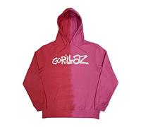 Gorillaz Kapuzenpullover Two Tone Brush Band Logo Nue offiziell Herren Rot M