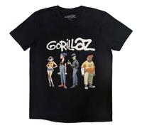 Rock Off Officially Licensed Products Gorillaz Spray Logo Group T-Shirt, Schwarz, Medium