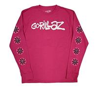 Rock Off officially licensed products Gorillaz T Shirt Repeat Pazuzu Band Logo Nue offiziell Unisex Rosa Long Sleeve XL