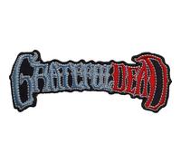 Rock Off officially licensed products Grateful Dead Patch Band Logo Nue offiziell Schwarz Woven Iron On 120 x 45mm One Size