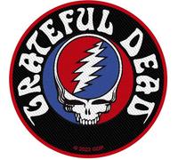 Rock Off officially licensed products Grateful Dead Patch SYF Circle offiziell offiziell Schwarz Woven Sew on 105 x One Size