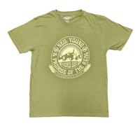 Rock Off officially licensed products Neil Young Tractor Seal T-Shirt, grün, Small