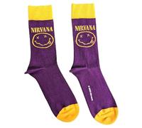 Rock Off officially licensed products Nirvana Ankle Socken Gelb Smile Nue offiziell Herren Purple (UK SIZE 7-11) One Size