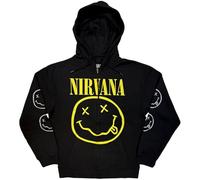 Rock Off officially licensed products Nirvana Gelb Grunge Face Zipped Kapuzenpullover XXL