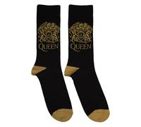 Rock Off officially licensed products Queen Gold Crest Band Logo Ankle Socken One Size