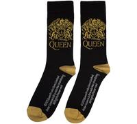 Rock Off officially licensed products Queen Gold Crest Band Logo Ankle Socken One Size