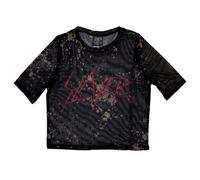 Rock Off officially licensed products Slayer Scratchy Band Logo Mesh Crop Top XXL