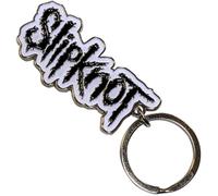 Rock Off officially licensed products Slipknot Schwarz Logo Weiß Border Band Logo Schlüsselring Keychain One Size