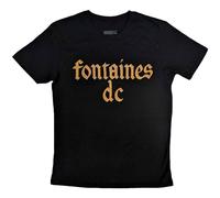 Rock Off offiziell lizenzierte Produkte Fontaines D C Gothic T-Shirt S, Uni-Erwachsene, Schwarz, Buchstabenmuster