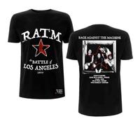 Rock Off T-Shirt Rage Against The Machine Battle Star Band-Logo Offiziell Herren Schwarz Größe M