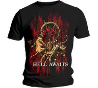 Rock Off Slayer Unisex T-Shirt Hell Awaits Black (size XL)