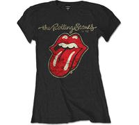 The Rolling Stones - Damen T-Shirt Plastered Tongue - schwarz S