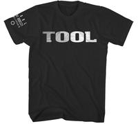 Rock Off Tool Unisex Tee: Metallic Silver Logo (size L)