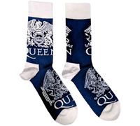Rock Off Trade Queen Socken Weiß Crests Band Logo Nue offiziell Herren Navy Blau (UK Size 7 -